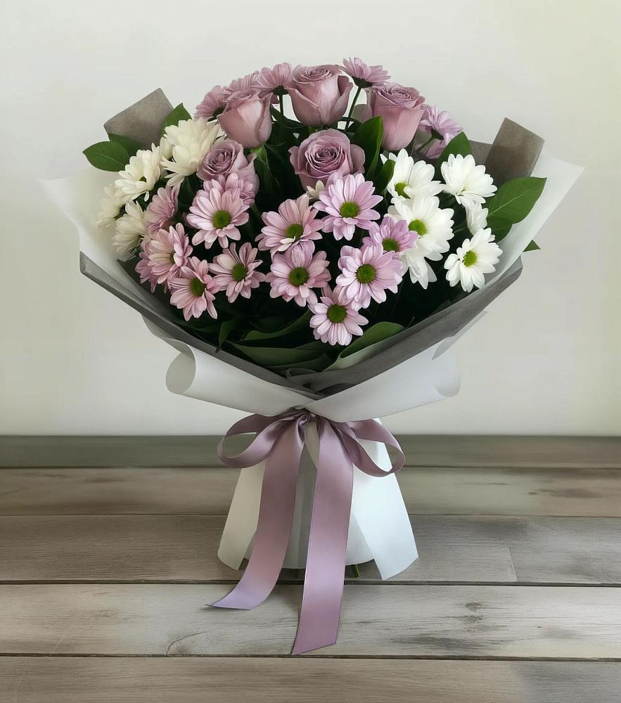 Букет цветов из: Хризантемы и Розы в Бужаниново