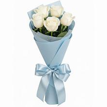 Букет 5 Белых роз Проуд в Бужаниново