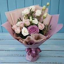 Букет цветов из:  Розы и Лизиантусы в Бужаниново