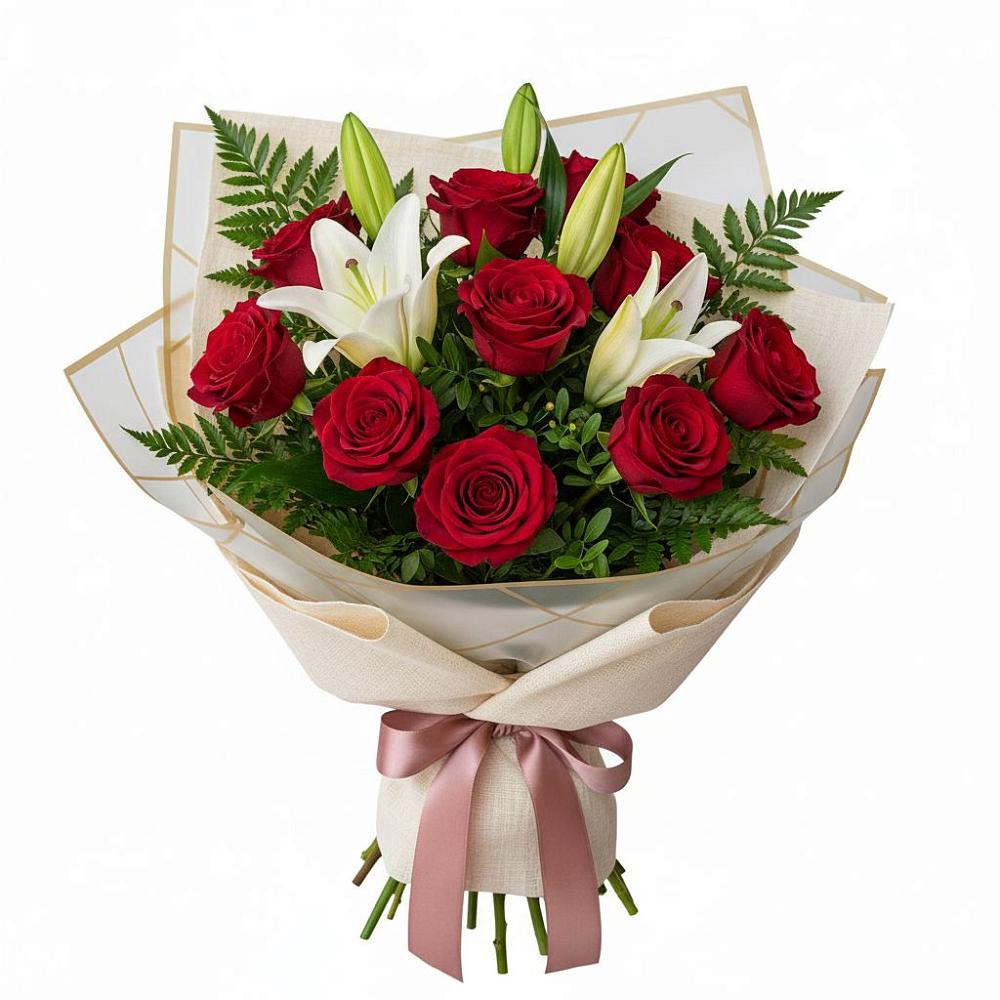 Букет цветов из: Лилии и Розы в Бужаниново