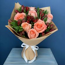 Букет цветов из:  Розы и Альстромерии в Бужаниново