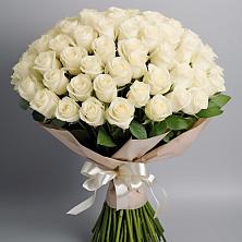 Букет 101 беля роза Белоснежка в Бужаниново