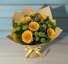 Букет цветов из:  Герберы и Хризантемы в Бужаниново