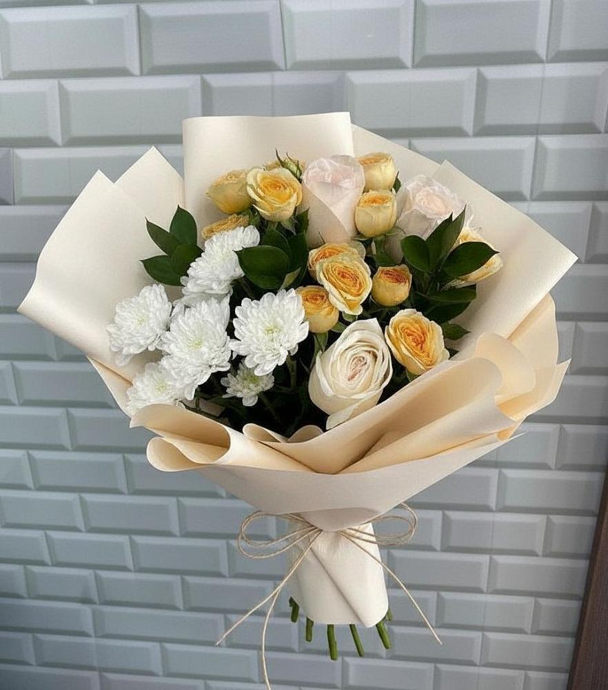 Букет цветов из: Розы и Хризантемы в Бужаниново
