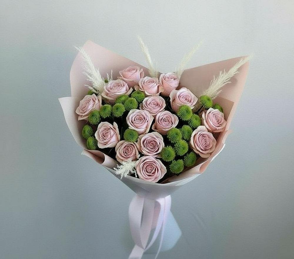 Букет цветов из: Розы и Хризантемы в Бужаниново